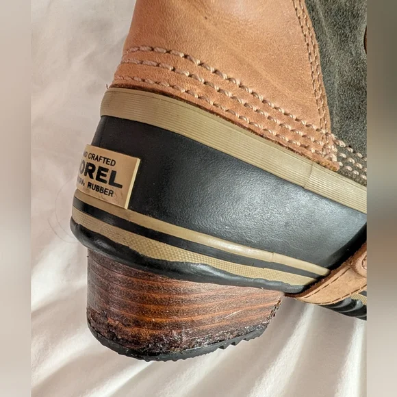 Sorel Conquest Carly Two-Tone Lace-Up Waterproof Tall Military Style Duck Boots - Picture 12 of 15